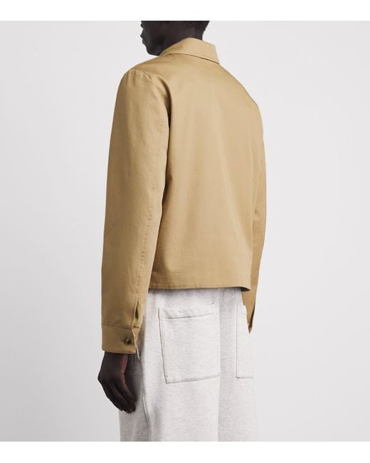 Amiri Natural Cotton Script Shacket for men