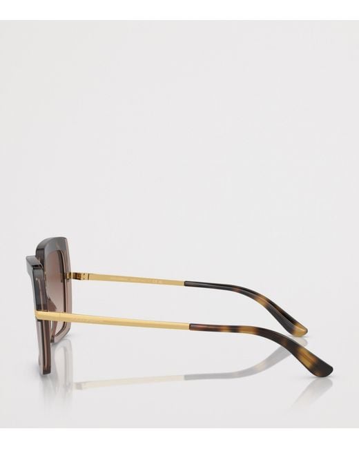 Dolce & Gabbana Brown Tortoiseshell Square Sunglasses
