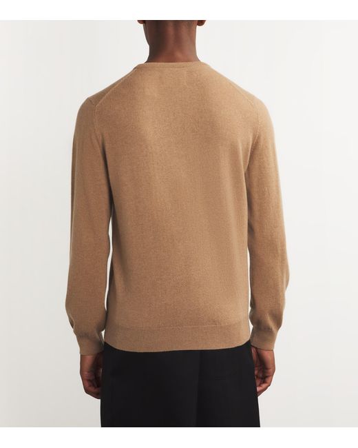 Harrods Brown Cashmere Crew-Neck Sweater for men