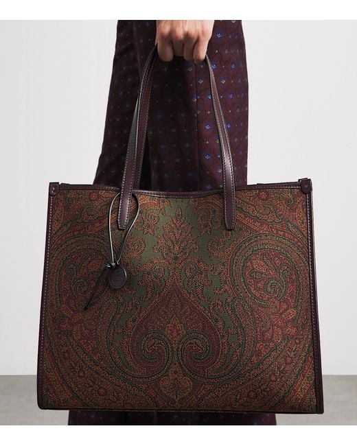 Etro Brown Large Paisley Love Trotter Shoulder Bag