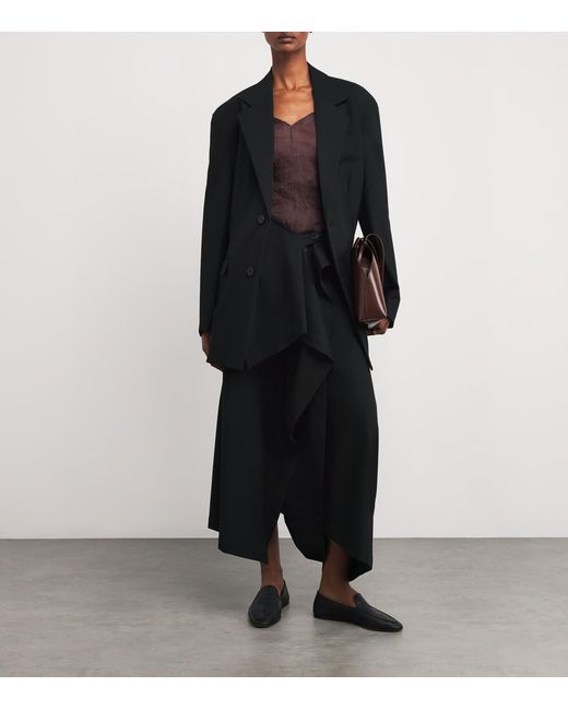 Issey Miyake Black Cotton-Blend Simple Ensemble Trousers