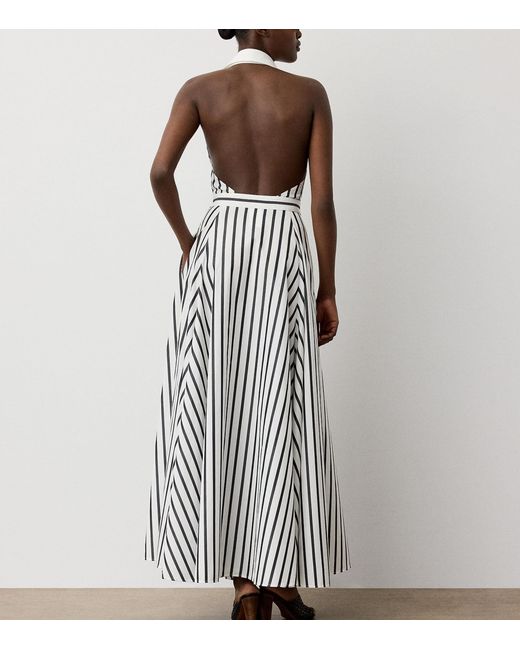 Ralph Lauren White Eldred Striped Cotton Day Dress