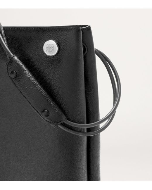 Loewe Black Leather Pebble Shoulder Bag for men