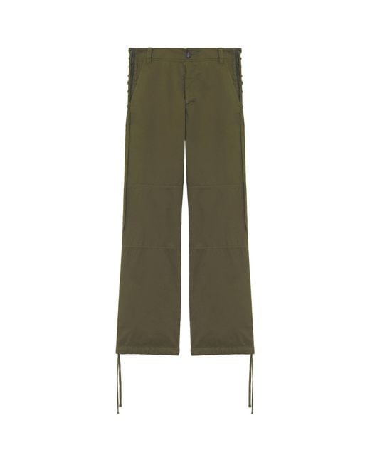 McQueen Green Lace-Up Trousers for men
