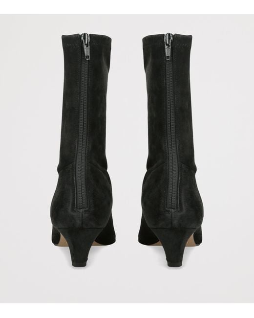Khaite Black Suede Arizona Ankle Boots 40