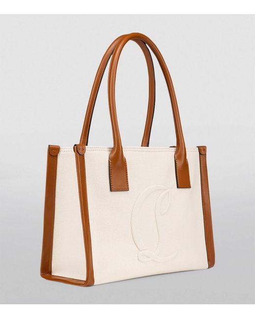 Christian Louboutin White By My Side Small Canvas Tote Bag