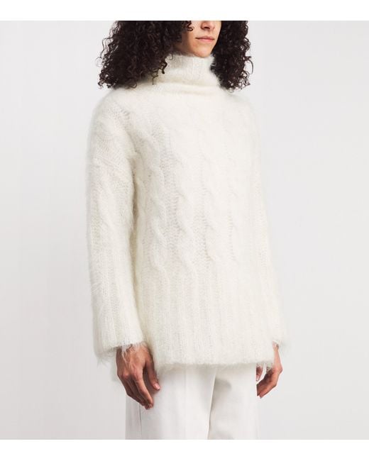 Joseph White Mohair-Blend Fortin Sweater