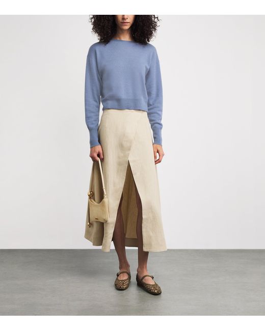 LeKasha Blue Organic Cashmere Menorca Sweater