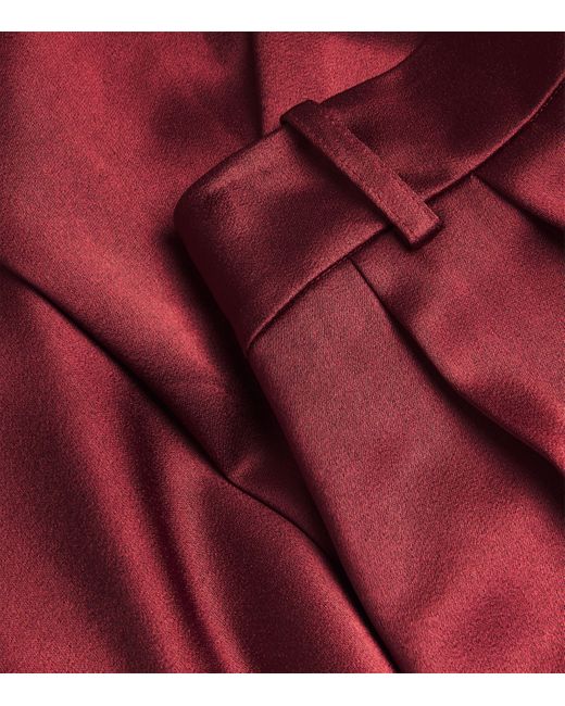 Alice + Olivia Red Satin Kennedy Wide-Leg Trousers