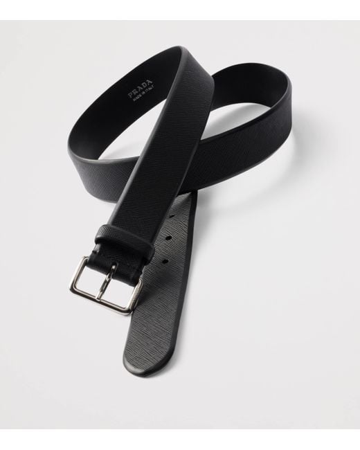 Prada Black Saffiano Leather Belt for men