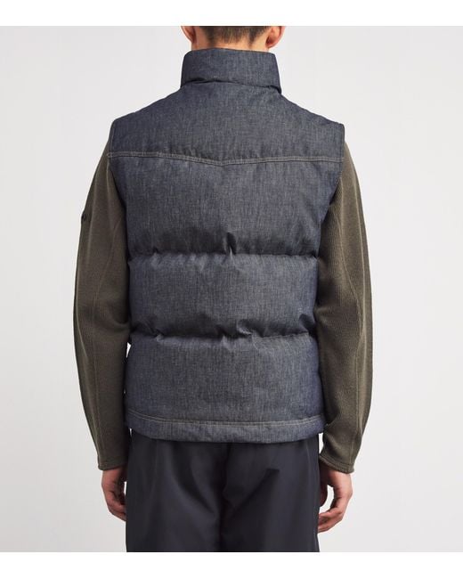 Moncler Blue Down Grenoble Krachan Denim Gilet for men