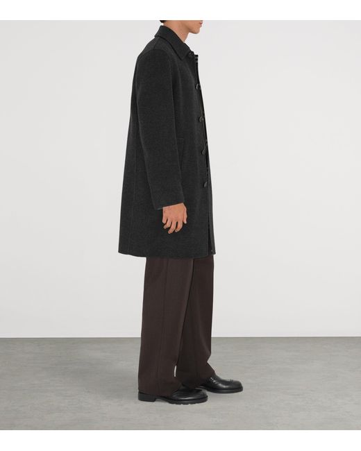 Burberry Black Wool Mid-Length Car Coat for men