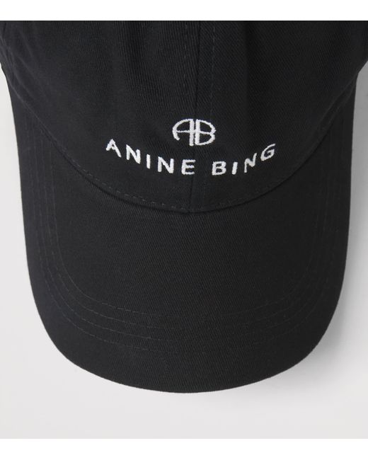 Anine Bing Black Cotton Jeremy Baseball Cap