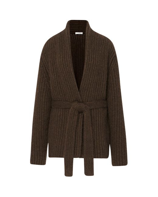 The Row Brown Isotani Cashmere-Silk Cardigan