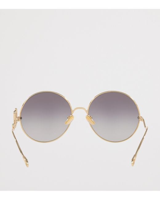 Chloé Gray Metal Iconic Round Sunglasses