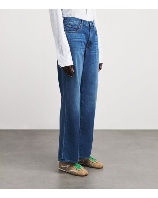 Mother Blue Maven Skimp Mid-Rise Straight Jeans
