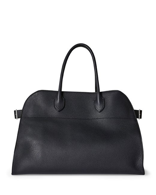 The Row Black Leather Soft Margaux 15 Top-handle Bag