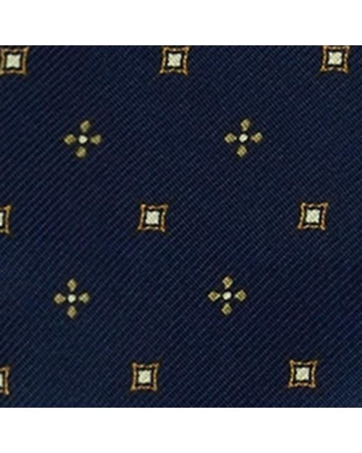 Dunhill Blue Mulberry Silk Geometric Pocket Square for men
