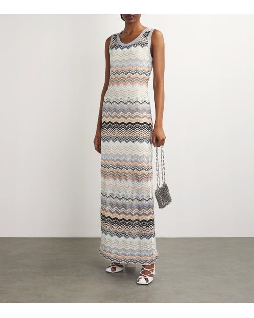 Missoni White Chevron-Knit Tank Dress