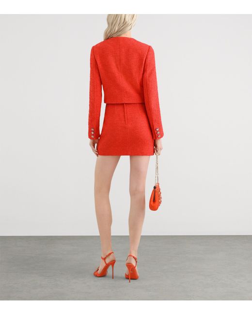 Dolce & Gabbana Red Tweed Mini Skirt