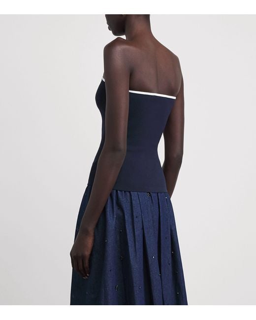 Maje Blue Logo-Plaque Bandeau Top