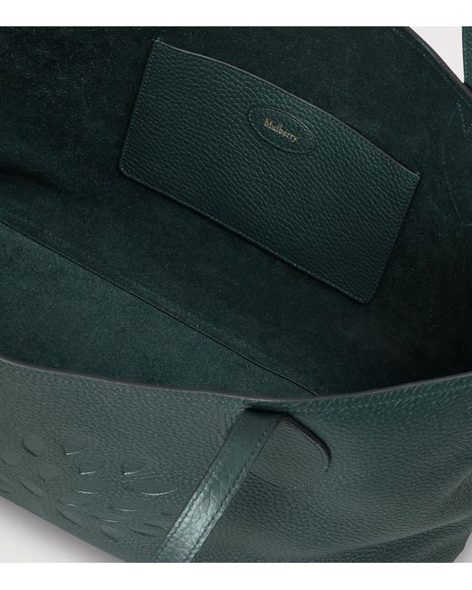 Mulberry Green Leather Tree Tote Bag