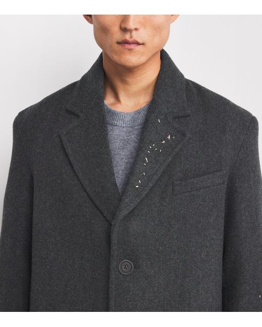 DOMREBEL Gray Wool Exposed Stitching Overcoat for men
