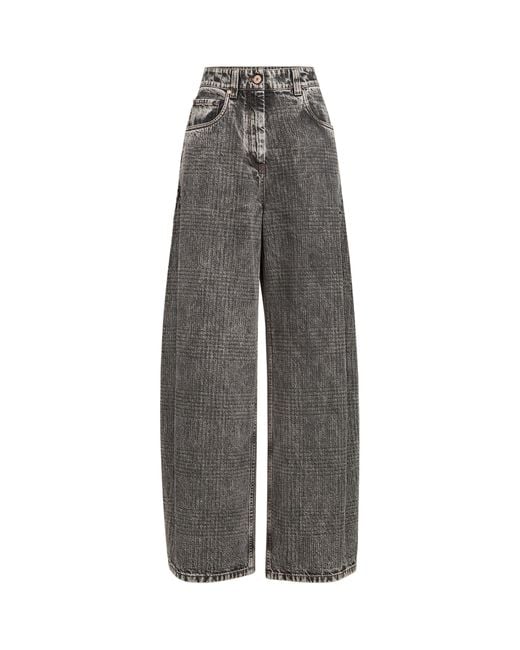 Brunello Cucinelli Gray Loose Barrel Jeans