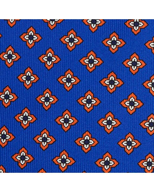 Dunhill Blue Mulberry Silk Printed Tie for men