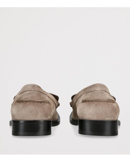 Loewe Brown Suede Bobine Loafers for men
