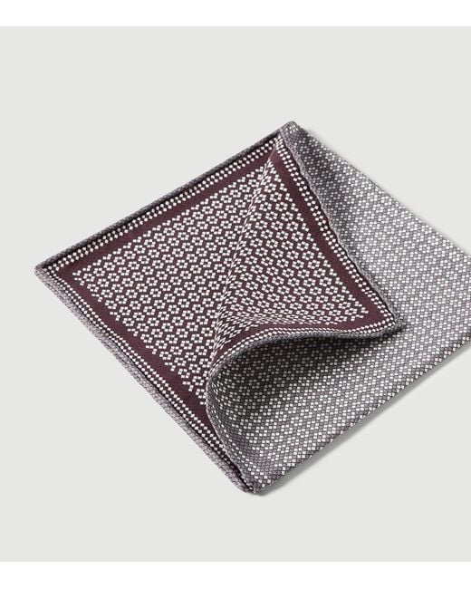 Brunello Cucinelli Black Silk Patterned Pocket Square for men
