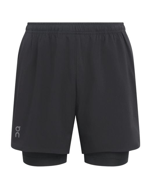 On Shoes Gray 2-In-1 Train Shorts for men