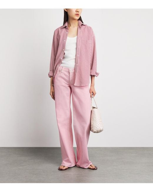 FRAME Pink The Pixie Wide-Leg Jeans