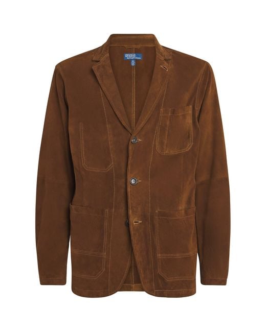 Polo Ralph Lauren Brown Suede Unstructured Blazer for men