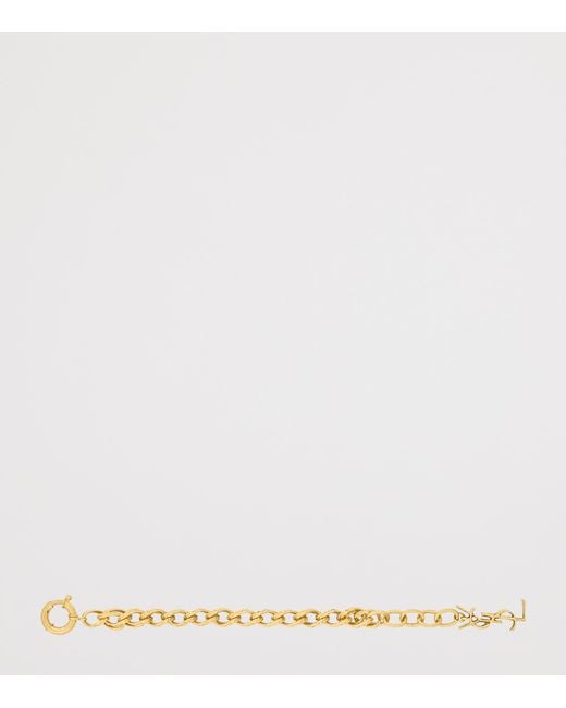 Saint Laurent Metallic Martelee Chain Bracelet