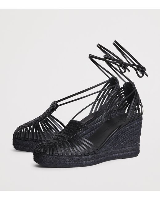 Weekend by Maxmara Blue Leather Wedge Sandals 60
