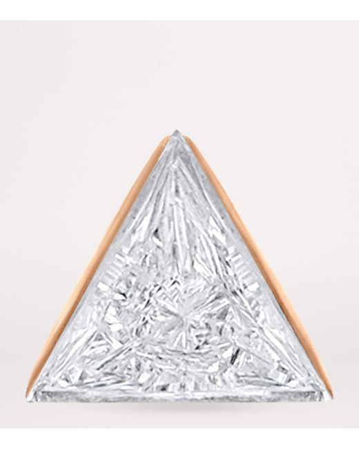 Maria Tash Natural Invisible-Set Diamond Triangle Single Stud Earring