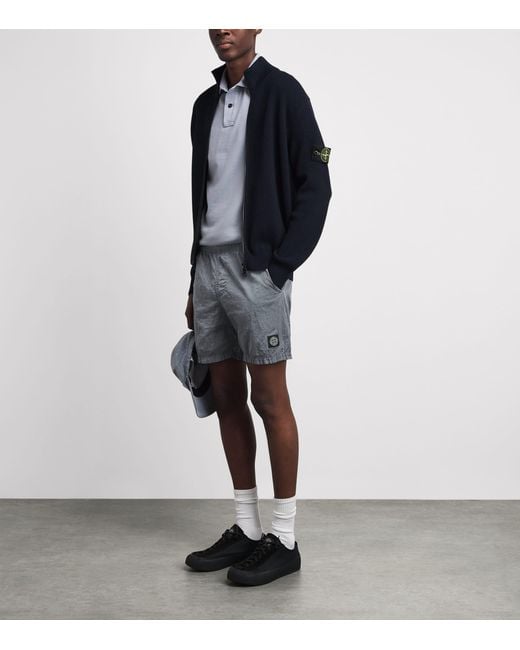 Stone Island Gray Nylon Metal Swim Shorts for men