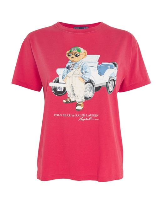 Polo Ralph Lauren Pink Cotton Polo Bear T-Shirt
