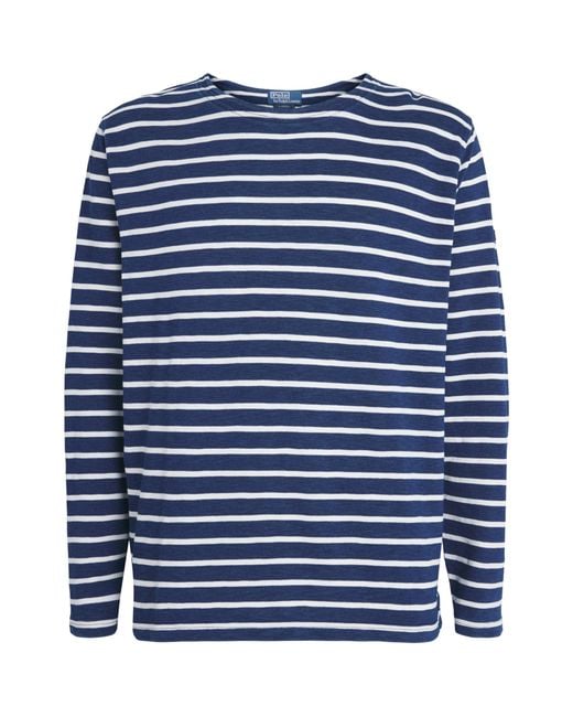 Polo Ralph Lauren Blue Cotton Stripe Long-Sleeve T-Shirt for men