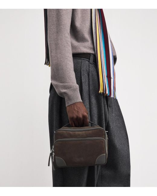 Paul Smith Black Suede Camera Cross-Body Bag for men