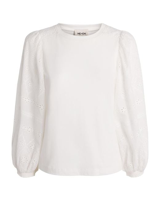ME+EM White Broderie Anglaise Blouse