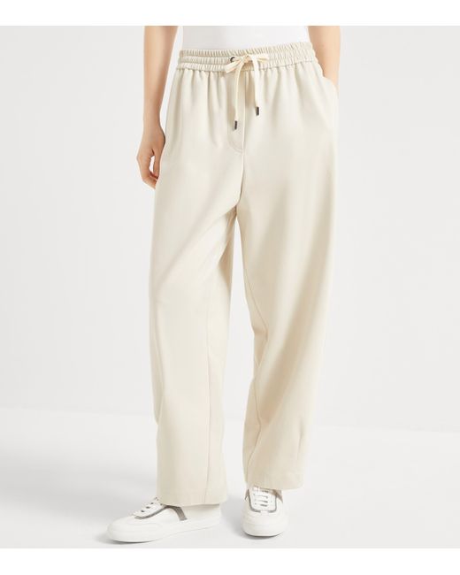 Brunello Cucinelli White Couture Interlock Sweatpants