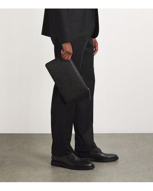 AMANI WOVEN LEATHER POUCH -BISCUIT main image 0