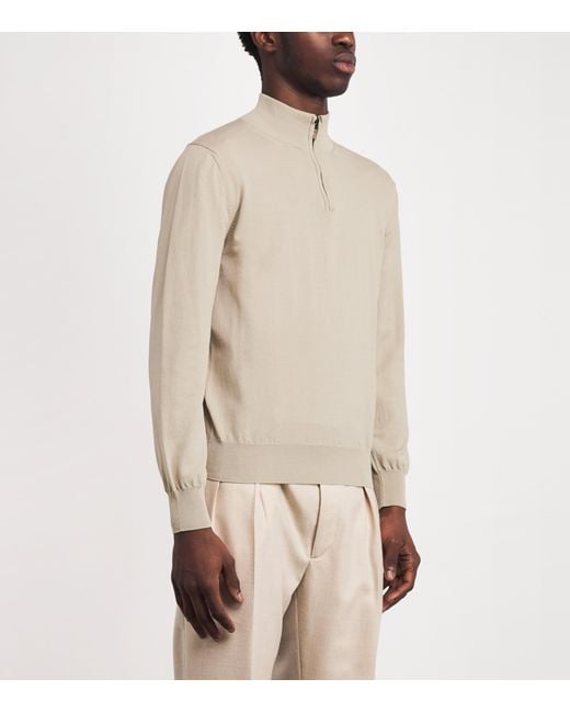 Canali Natural Cotton Half-Zip Sweater for men