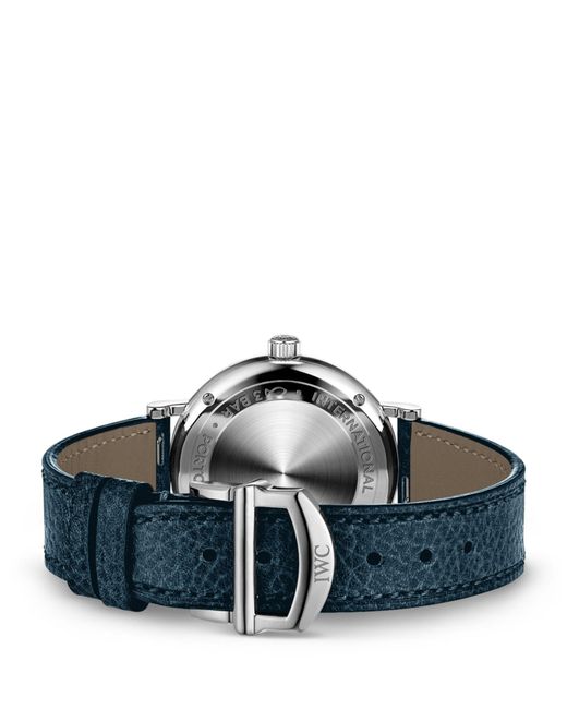 Iwc Blue Stainless Steel Portofino Automatic Watch 34mm