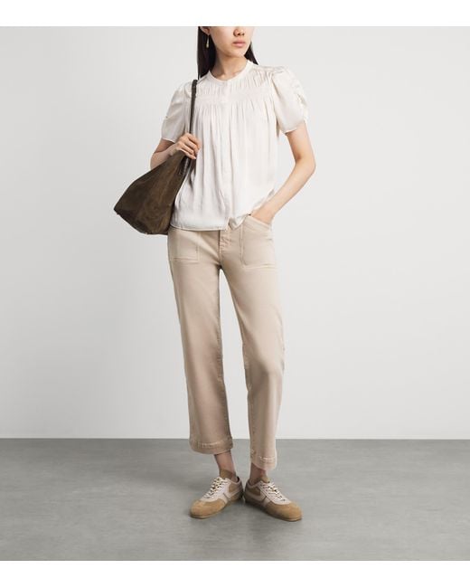 PAIGE Natural Quincy Ankle Mid-Rise Straight Jeans