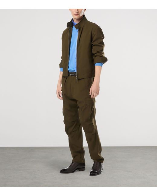 Tom Ford Green Virgin Wool-Blend Cargo Trousers for men