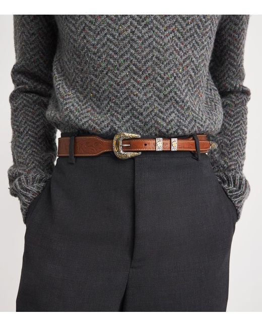 Ralph Lauren Brown Leather Western Belt for men