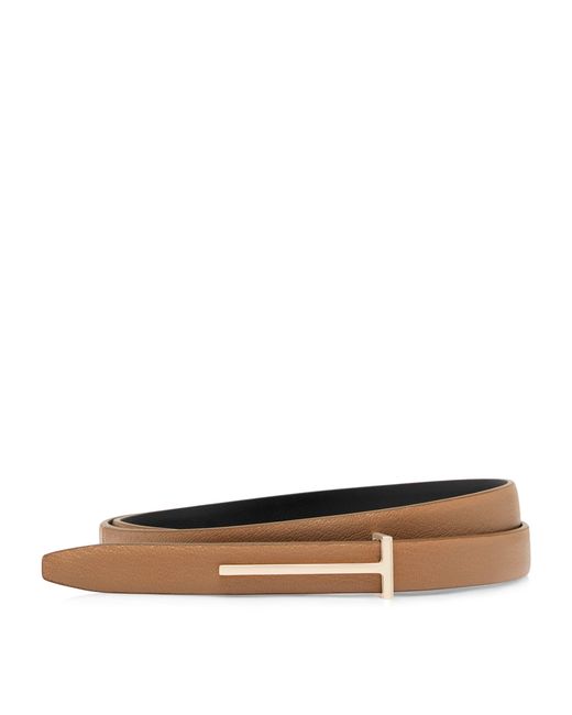 Tom Ford Natural Grained Leather T Belt